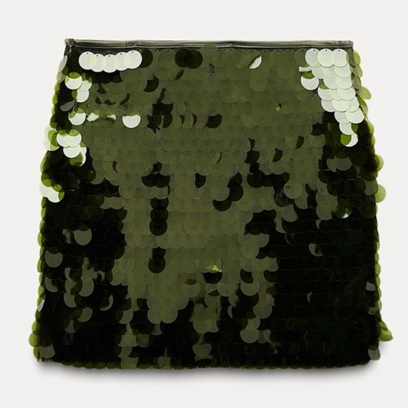 NWT ZARA KNIT MINI SKIRT WITH SEQUINS SIZE S - Picture 15 of 17